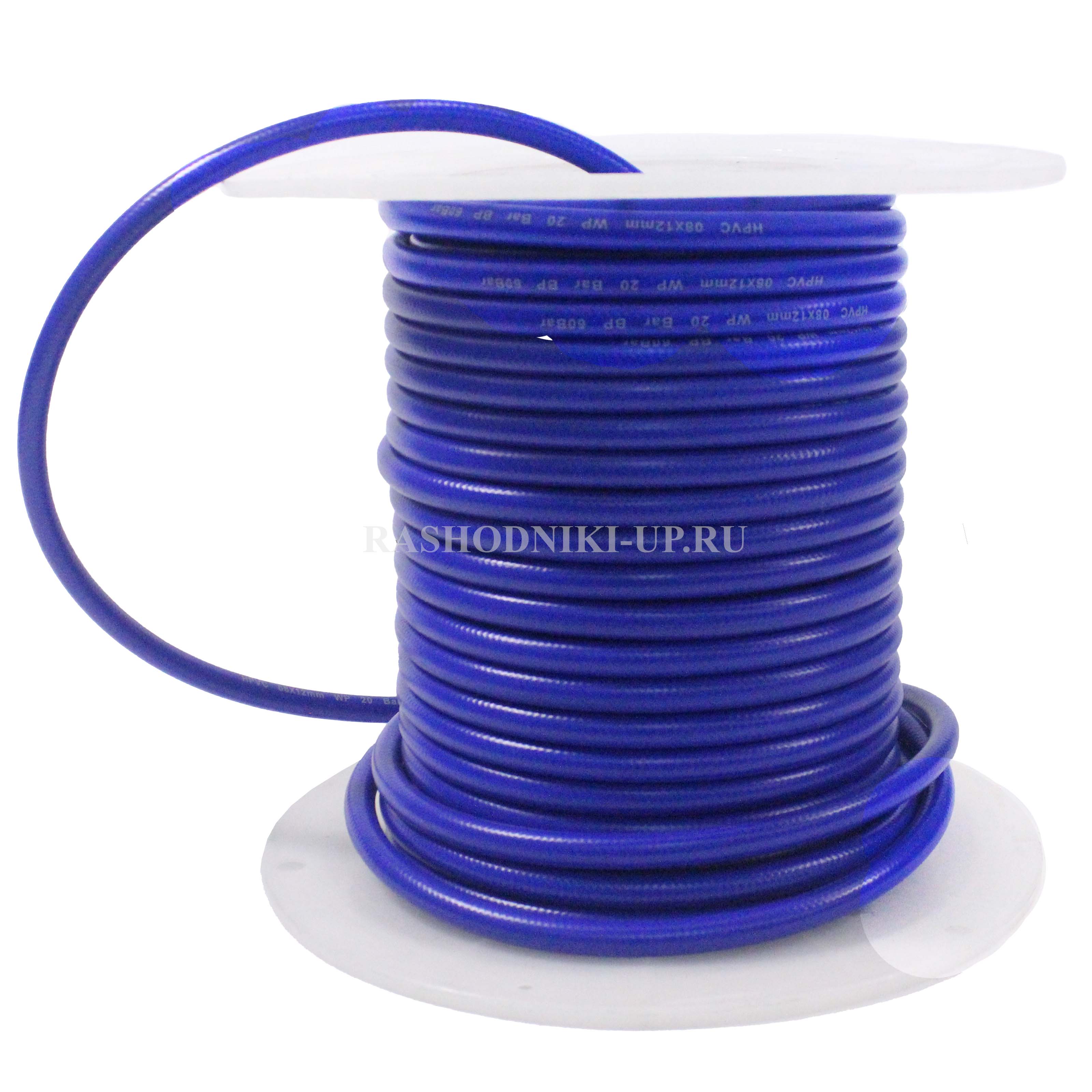 Шланг прямой PVC (8*12мм) H0812PVC (1м) синий