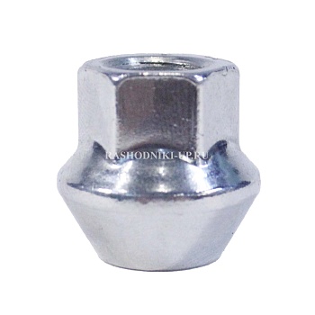 300045HT Гайка М12х1,5 конус, H21 мм,откр,ключ 17мм,цинк