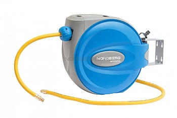 Шланг на самоскручивающейся катушке NORDBERG гибридный ПВХ 15+1м (9,5-15,5мм) HR1015HRVC