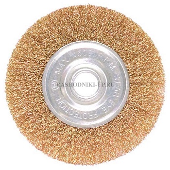 Щётка на дрель плоская (75мм) латунь MATRIX 74448