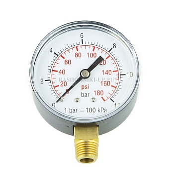 Манометр с двойной шкалой D 210/3 12 бар 1/4"