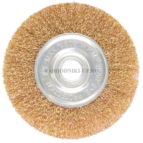 Щётка на дрель плоская (100мм) латунь MATRIX 74450