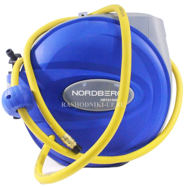 Шланг на самоскручивающейся катушке NORDBERG 15+1м (9,5х15,5мм) HR1015HPVC