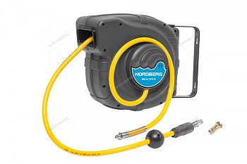 Шланг на самоскручивающейся катушке 14+1 м,(9,5*15,5мм) серый корпус  2115-10G