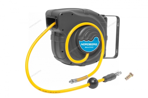 Шланг на самоскручивающейся катушке 14+1 м,(9,5*15,5мм) серый корпус  2115-10G