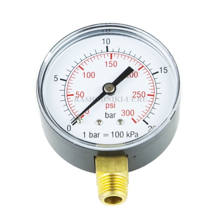 Манометр с двойной шкалой D 210/5 20 бар 1/4"