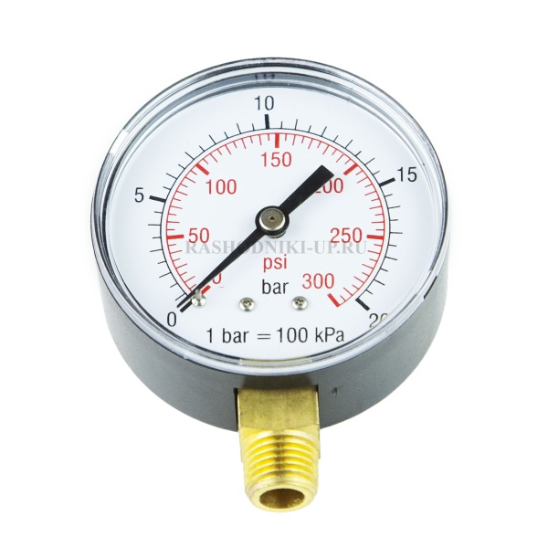 Манометр с двойной шкалой D 210/5 20 бар 1/4"